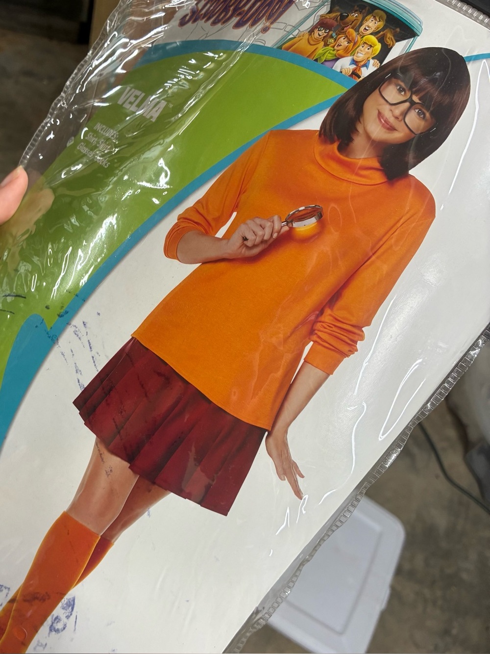 Spirit Halloween Costume Velma Scooby-Doo Womens Medium Cosplay Orange Skirt